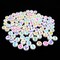 White Plastic Alphabet Beads With Colorful Letters (K133)